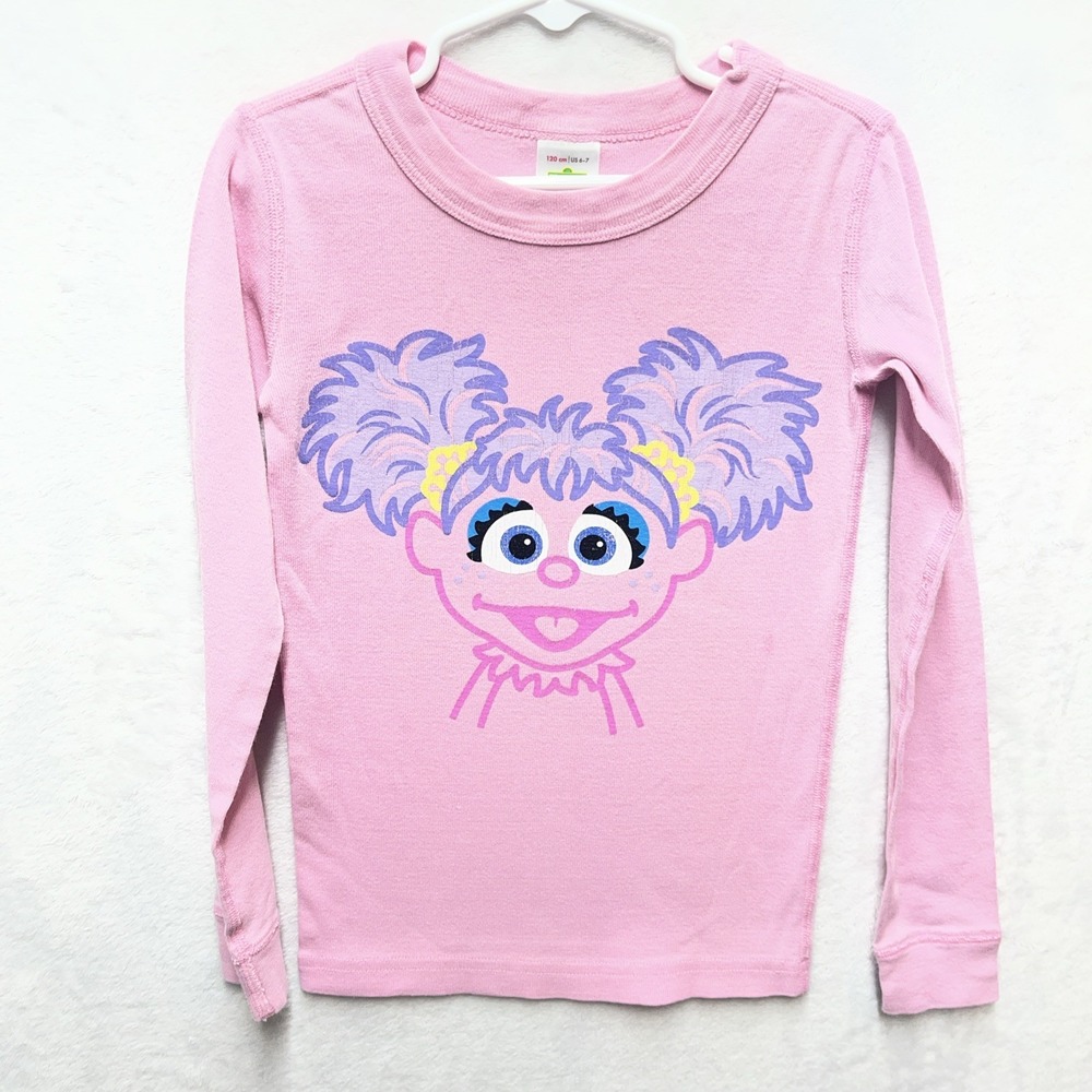 Hanna Andersson Sesame Street Abby Cadabby Pajama Shirt Girls 6-7 Pink